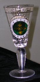 A stemmed glass, enamelled with the badge of Hous Amberherthe